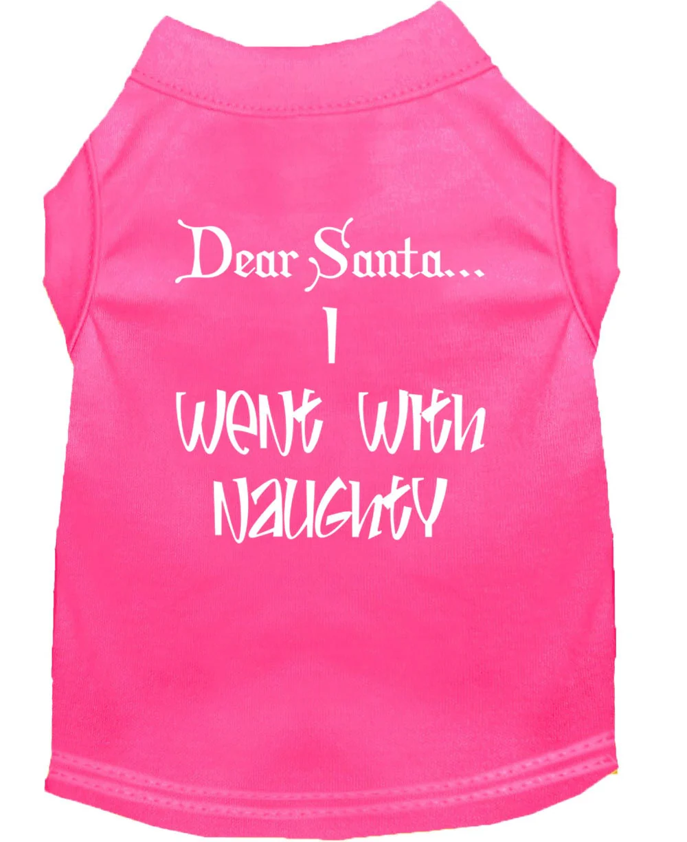 Christmas Screenprinted Dog Shirt, "Dear Santa, I Went With Naughty" - Image 6