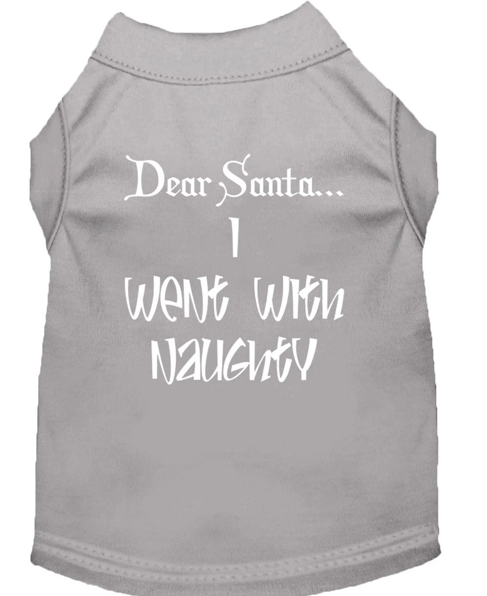 Christmas Screenprinted Dog Shirt, "Dear Santa, I Went With Naughty" - Image 7