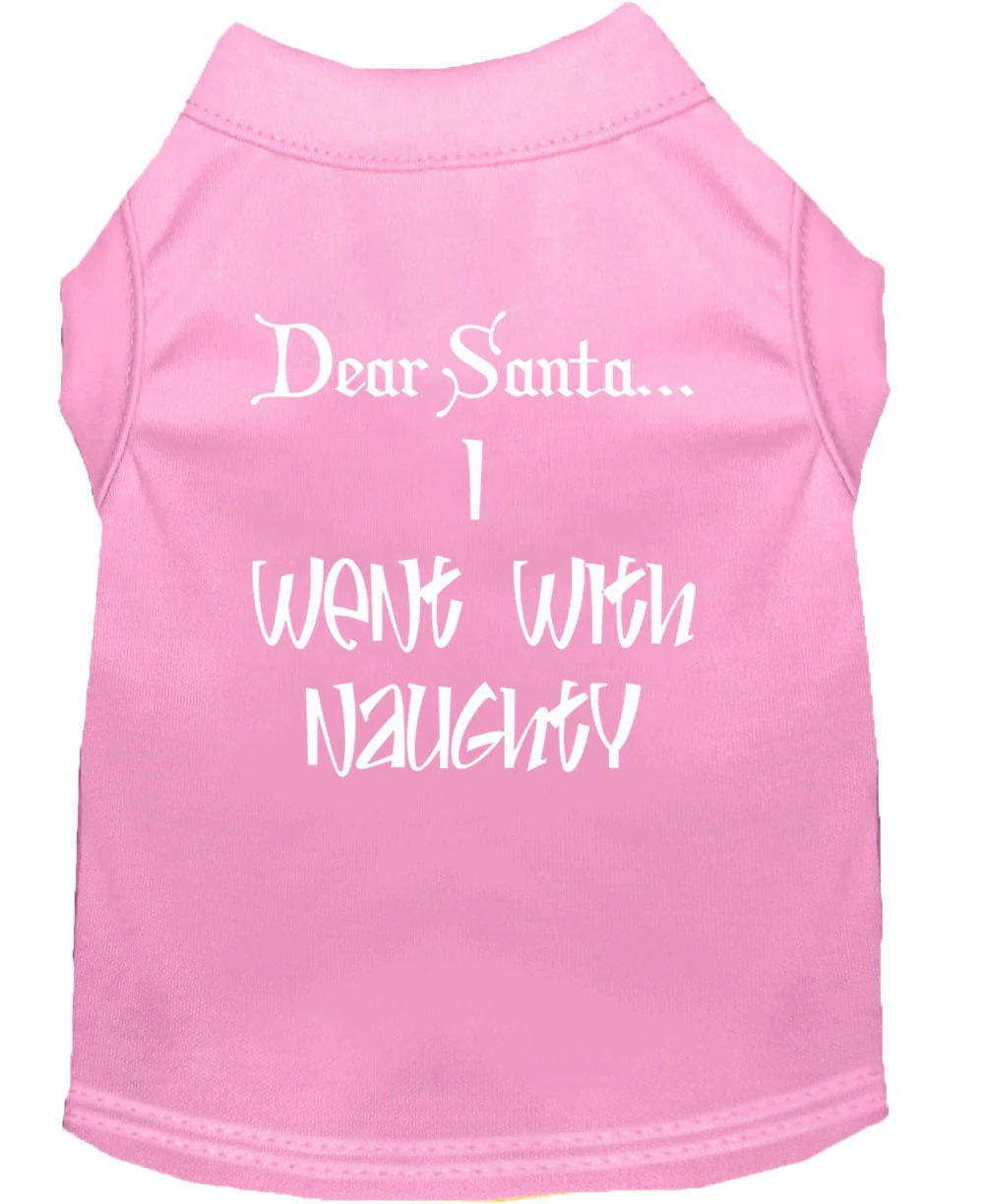 Christmas Screenprinted Dog Shirt, "Dear Santa, I Went With Naughty" - Image 8
