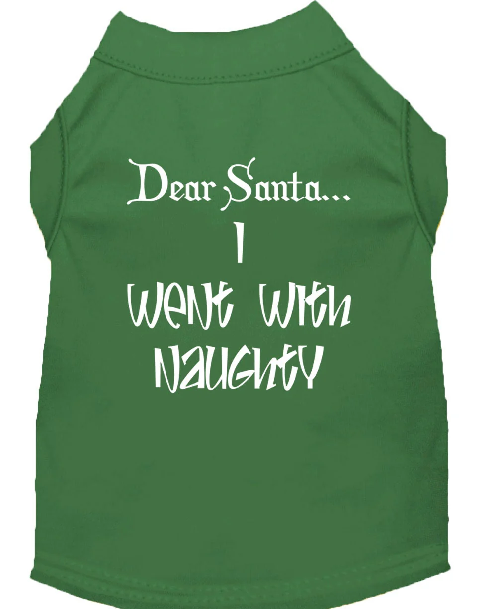 Christmas Screenprinted Dog Shirt, "Dear Santa, I Went With Naughty" - Image 9