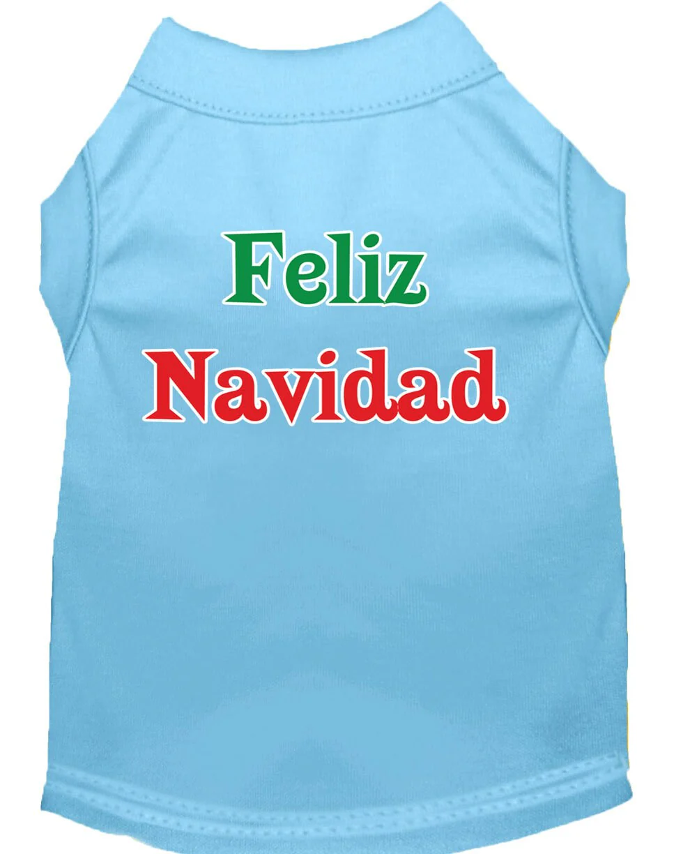 Christmas Screenprinted Dog Shirt, "Feliz Navidad" - Image 10