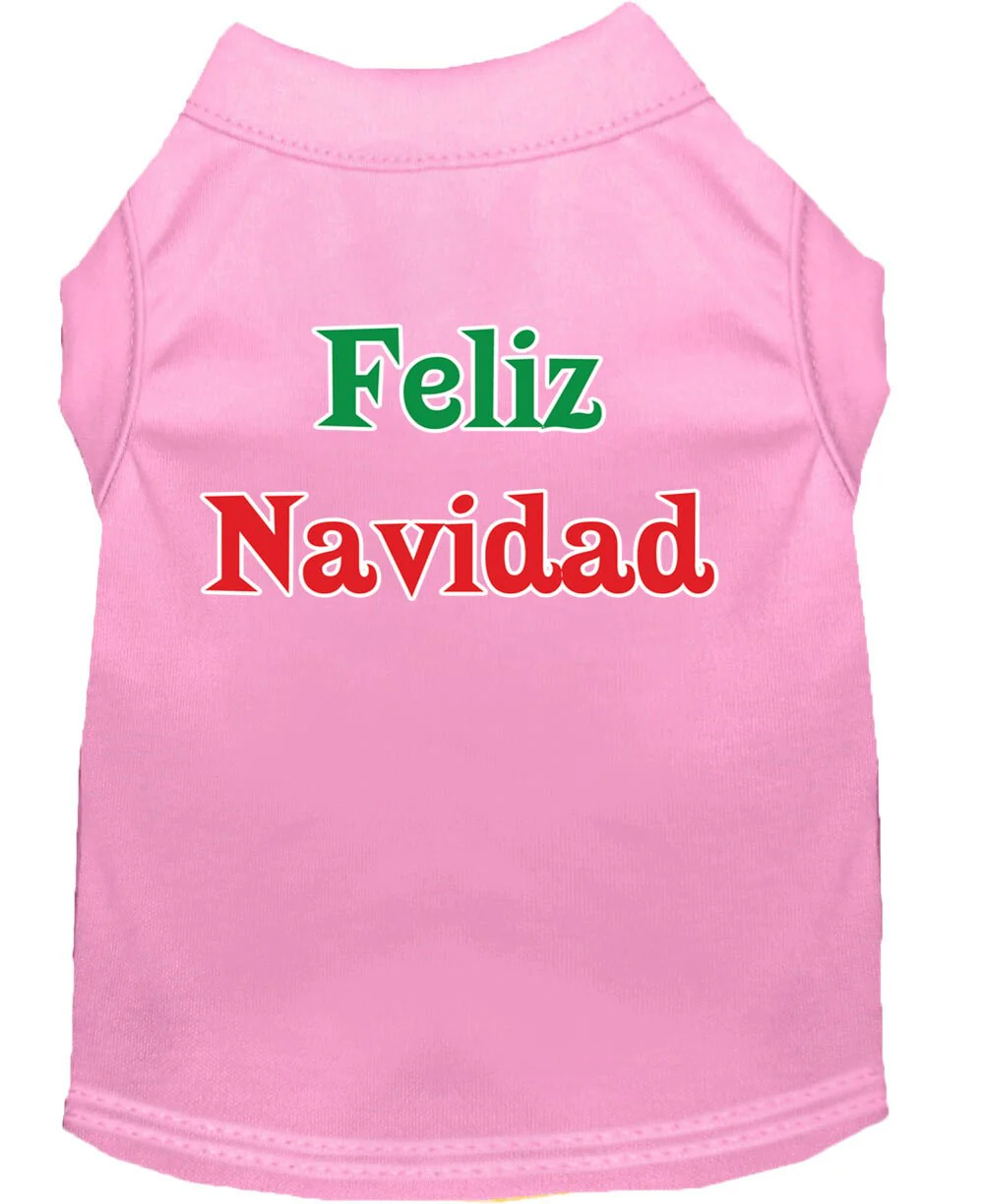 Christmas Screenprinted Dog Shirt, "Feliz Navidad" - Image 9