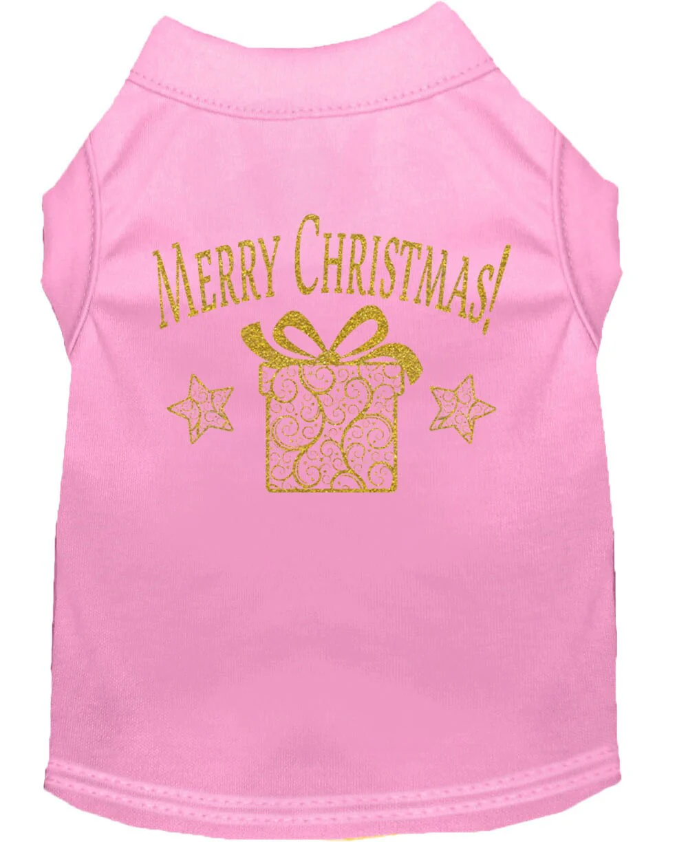 Christmas Screenprinted Dog Shirt, "Golden Christmas Present" - Image 10