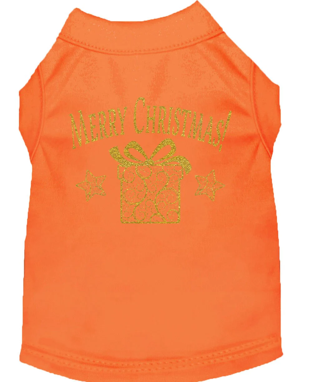 Christmas Screenprinted Dog Shirt, "Golden Christmas Present" - Image 3