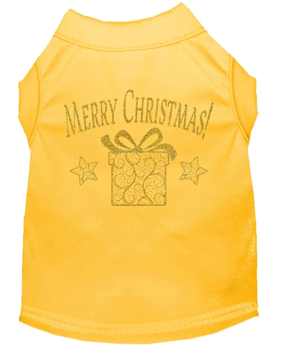 Christmas Screenprinted Dog Shirt, "Golden Christmas Present" - Image 5