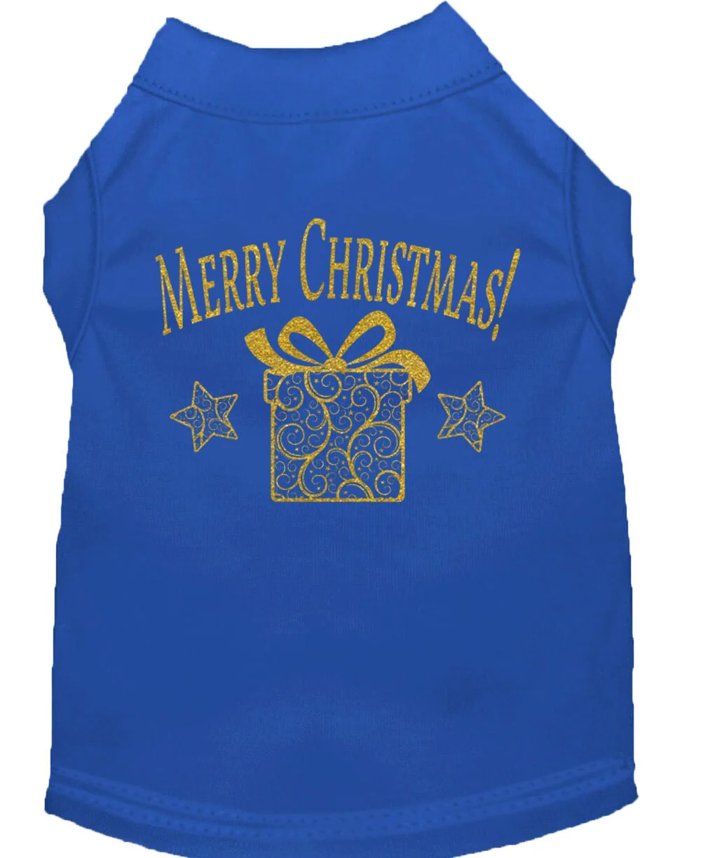 Christmas Screenprinted Dog Shirt, "Golden Christmas Present" - Image 7