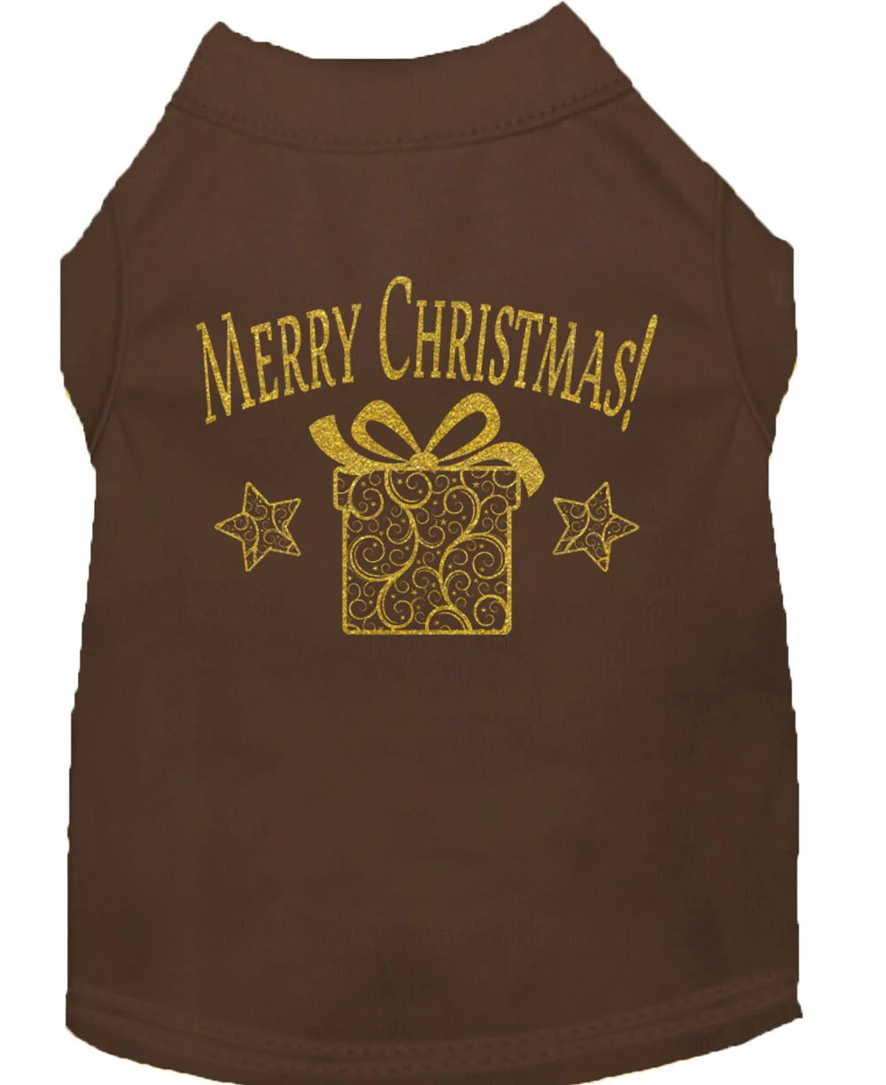 Christmas Screenprinted Dog Shirt, "Golden Christmas Present" - Image 8
