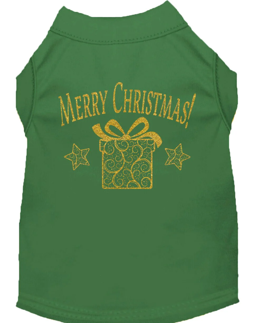 Christmas Screenprinted Dog Shirt, "Golden Christmas Present" - Image 9