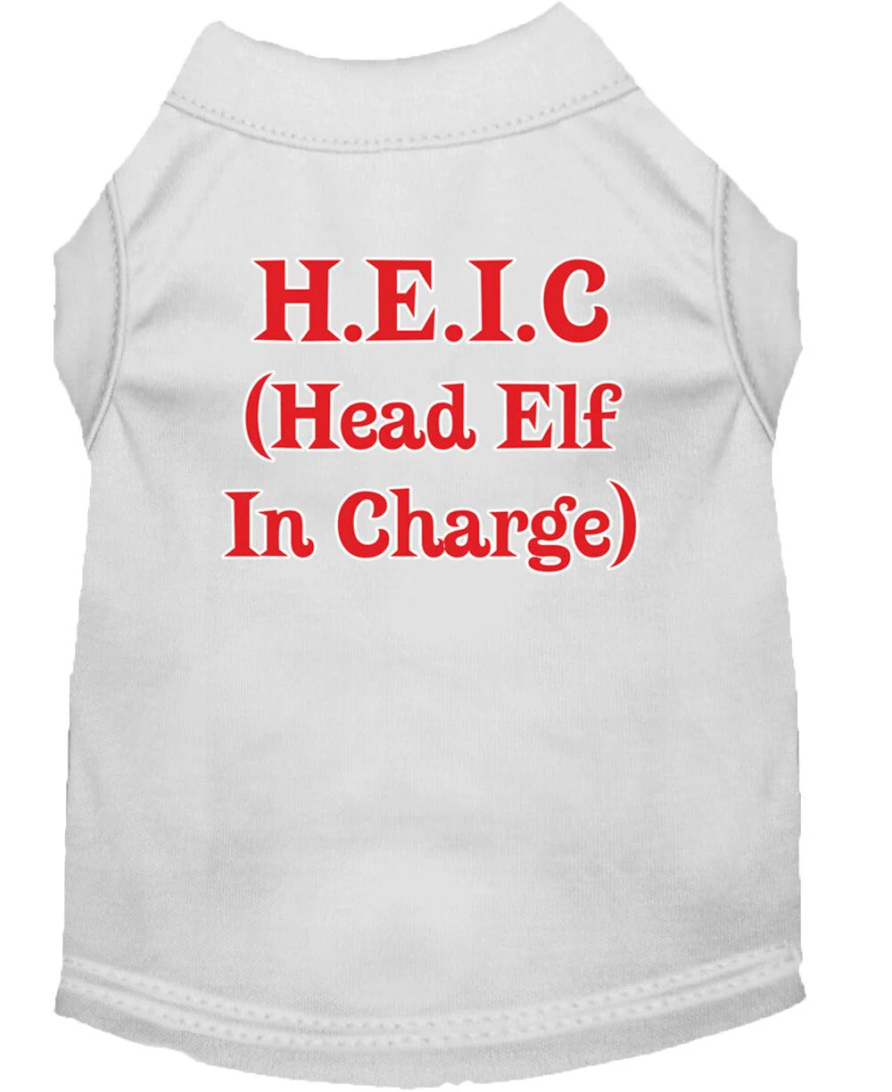 Christmas Screenprinted Dog Shirt, "Head Elf In Charge" - Image 10