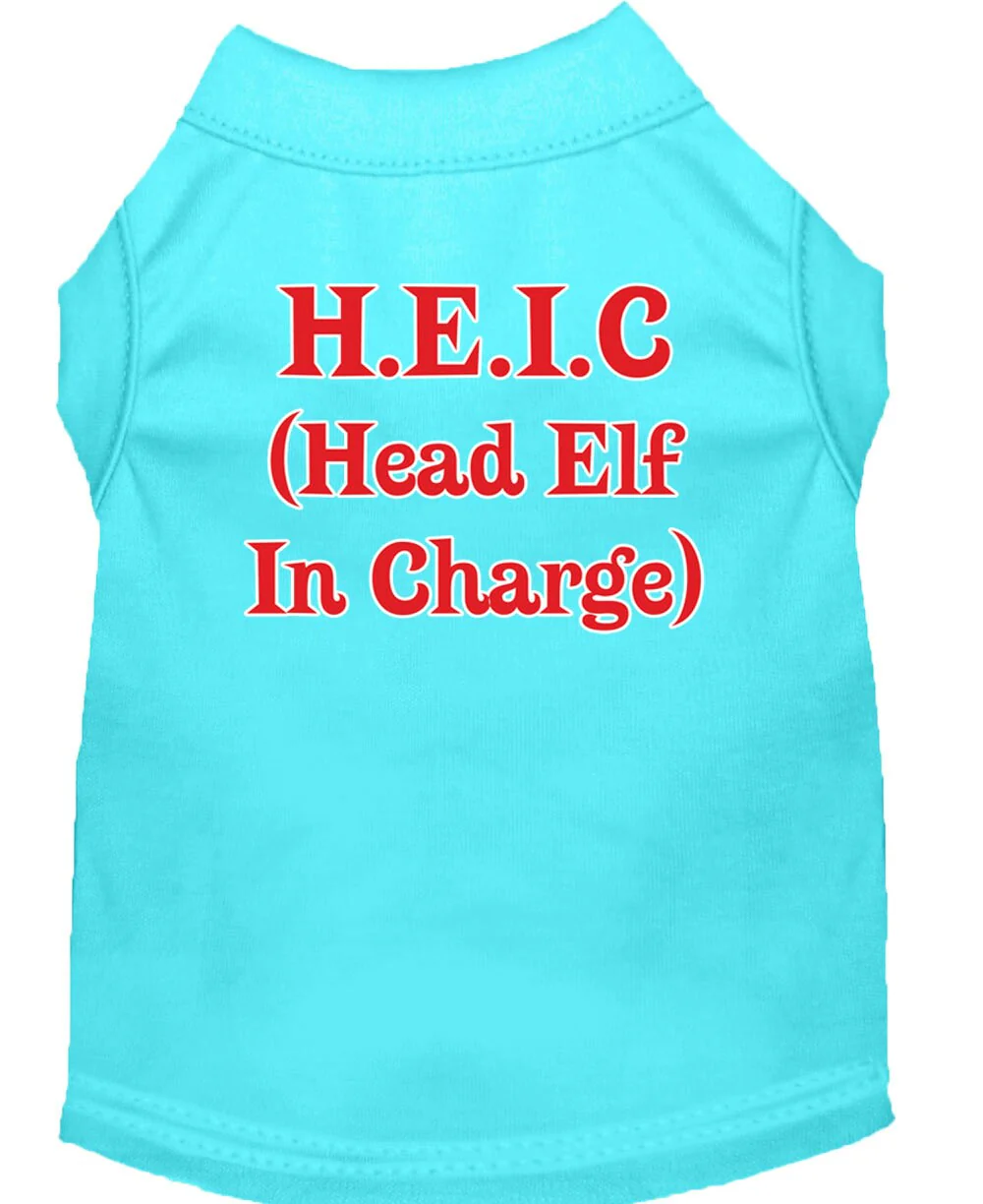 Christmas Screenprinted Dog Shirt, "Head Elf In Charge" - Image 3