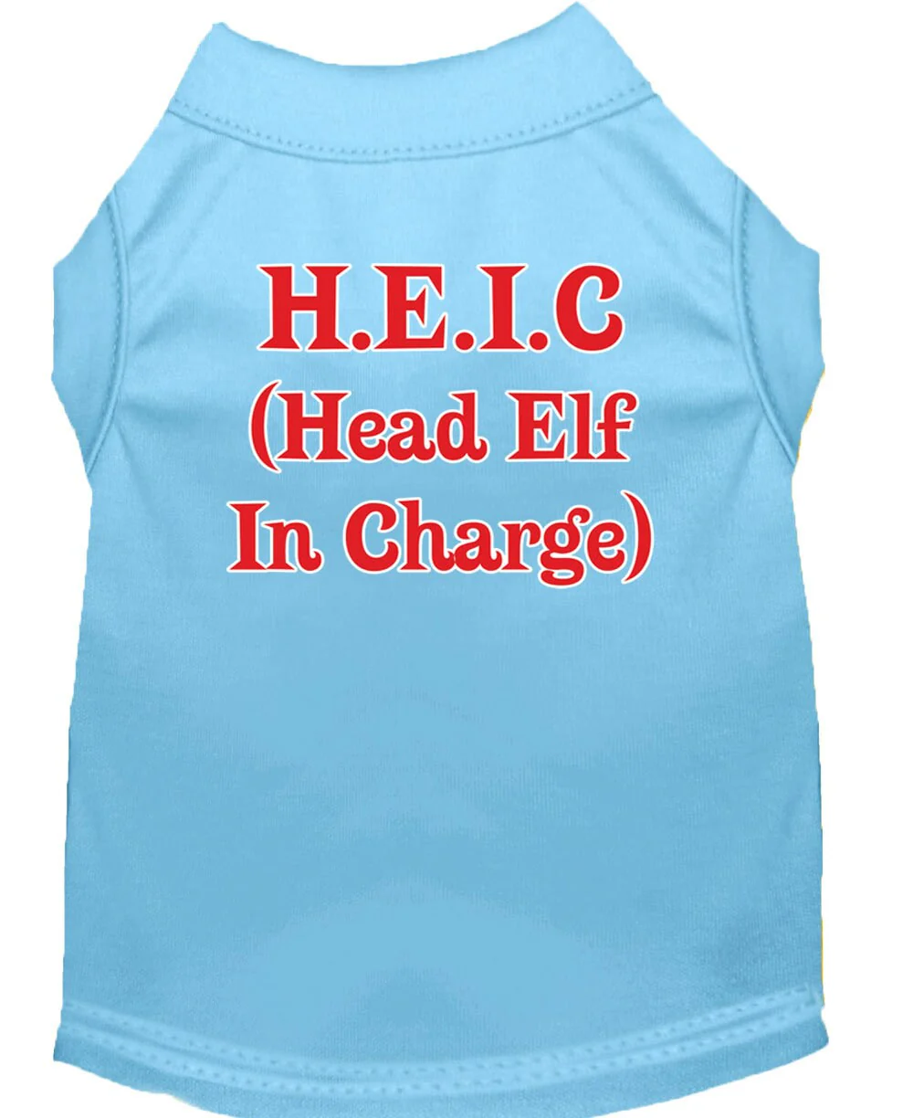 Christmas Screenprinted Dog Shirt, "Head Elf In Charge" - Image 4