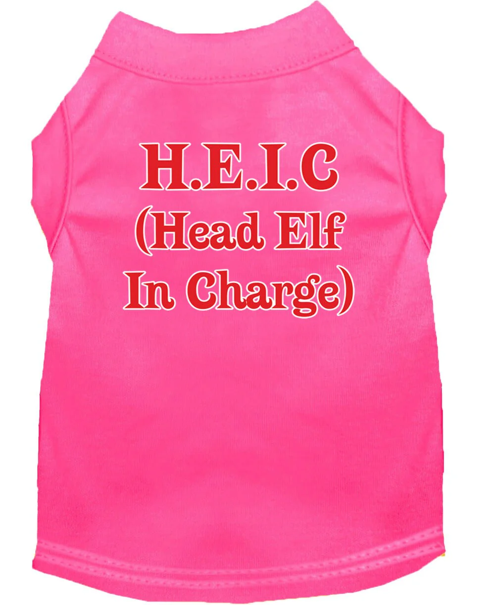 Christmas Screenprinted Dog Shirt, "Head Elf In Charge" - Image 6