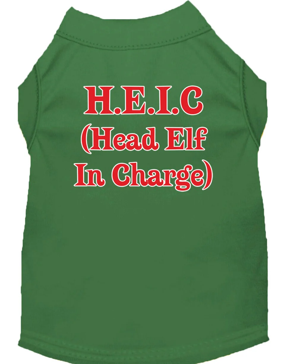 Christmas Screenprinted Dog Shirt, "Head Elf In Charge" - Image 7