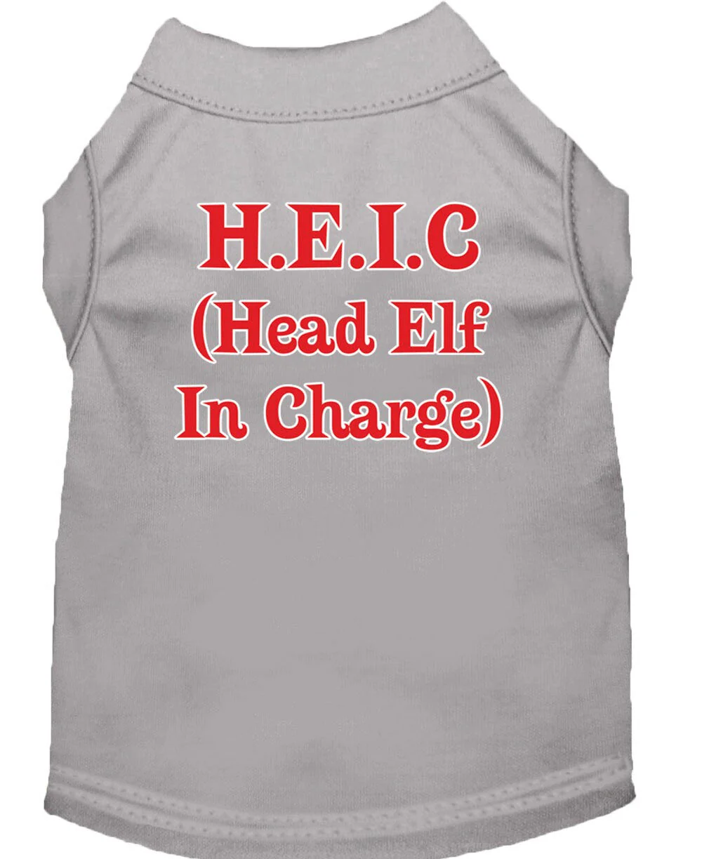 Christmas Screenprinted Dog Shirt, "Head Elf In Charge" - Image 8