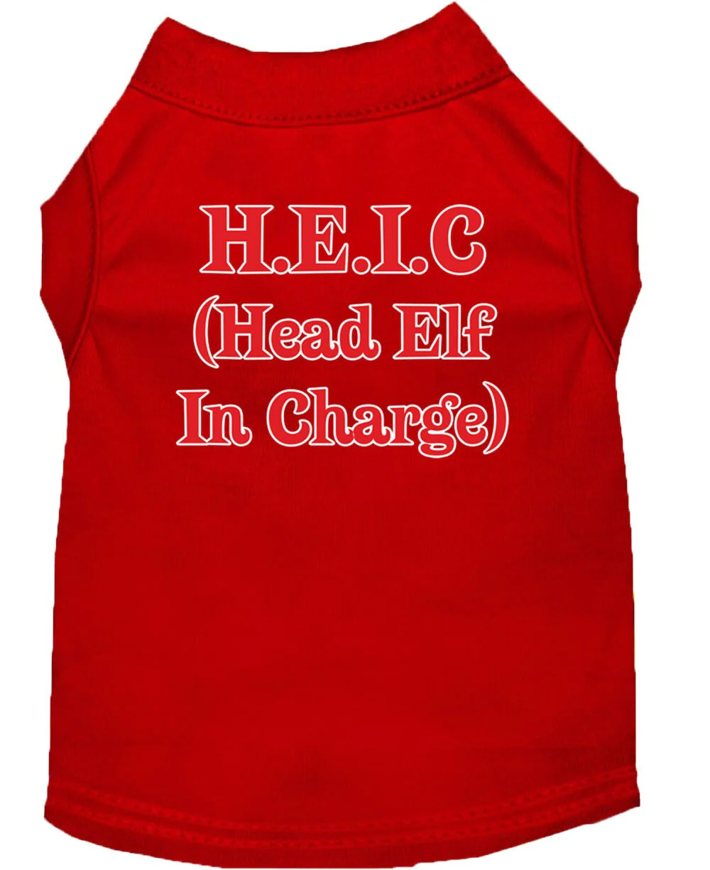 Christmas Screenprinted Dog Shirt, "Head Elf In Charge" - Image 9