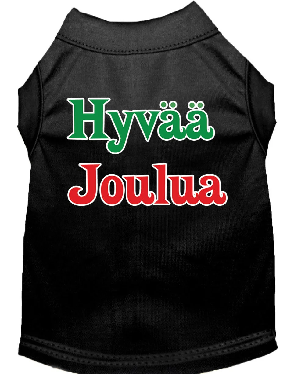 Christmas Screenprinted Dog Shirt, "Hyvaa Joulua" - Image 10