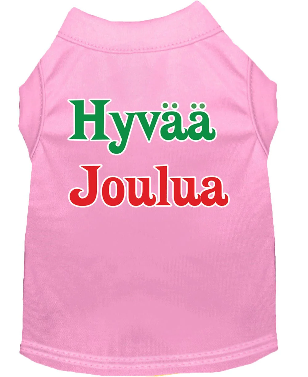 Christmas Screenprinted Dog Shirt, "Hyvaa Joulua" - Image 5