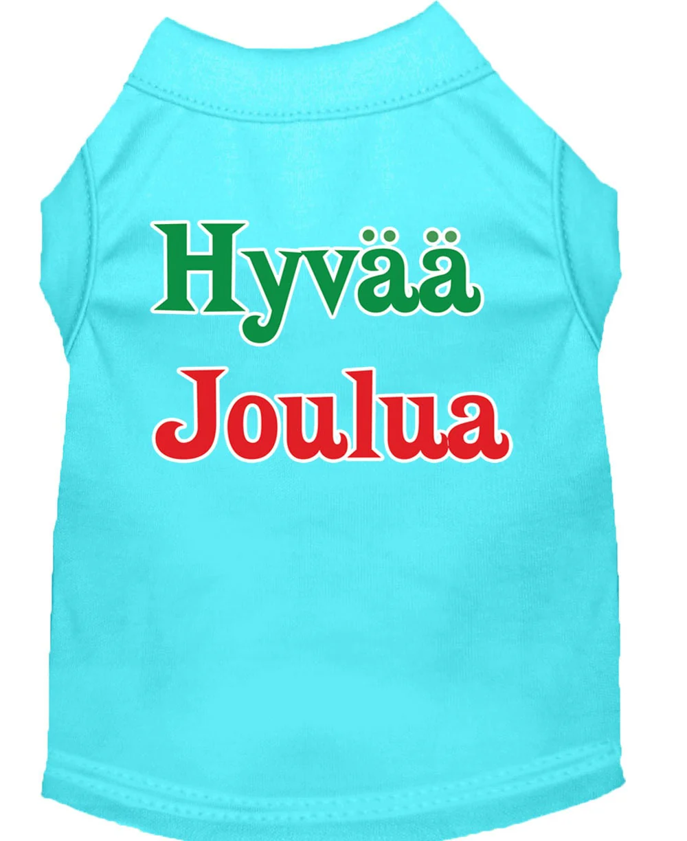 Christmas Screenprinted Dog Shirt, "Hyvaa Joulua" - Image 9