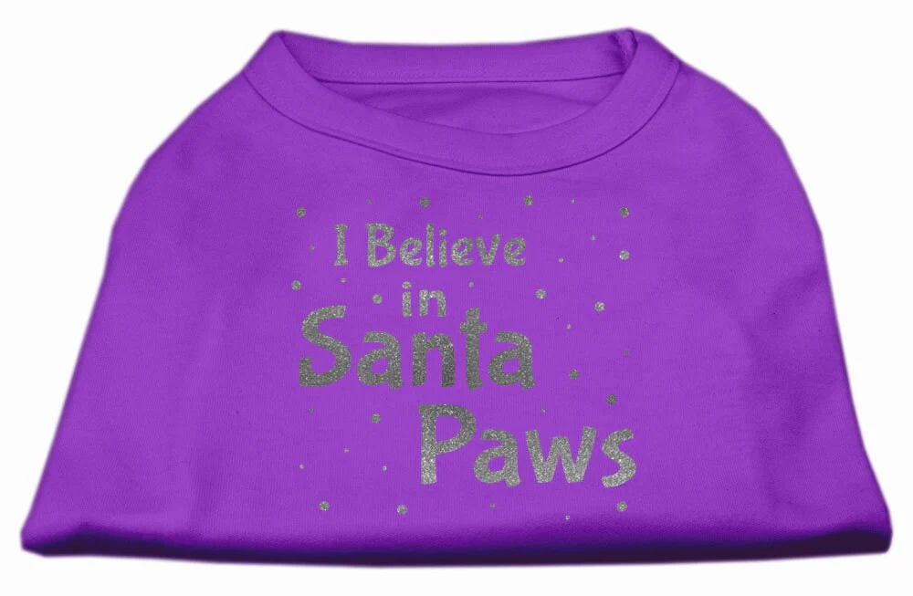 Christmas Screenprinted Dog Shirt, "I Believe In Santa Paws" - Image 10