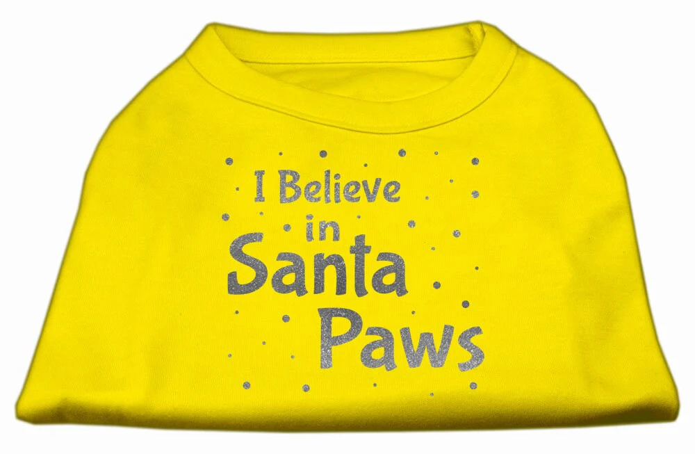 Christmas Screenprinted Dog Shirt, "I Believe In Santa Paws" - Image 6