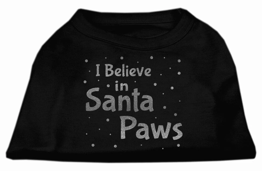 Christmas Screenprinted Dog Shirt, "I Believe In Santa Paws" - Image 7