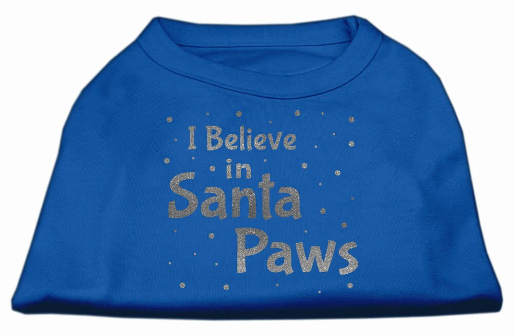 Christmas Screenprinted Dog Shirt, "I Believe In Santa Paws" - Image 8