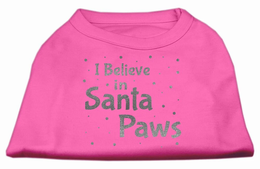 Christmas Screenprinted Dog Shirt, "I Believe In Santa Paws" - Image 9