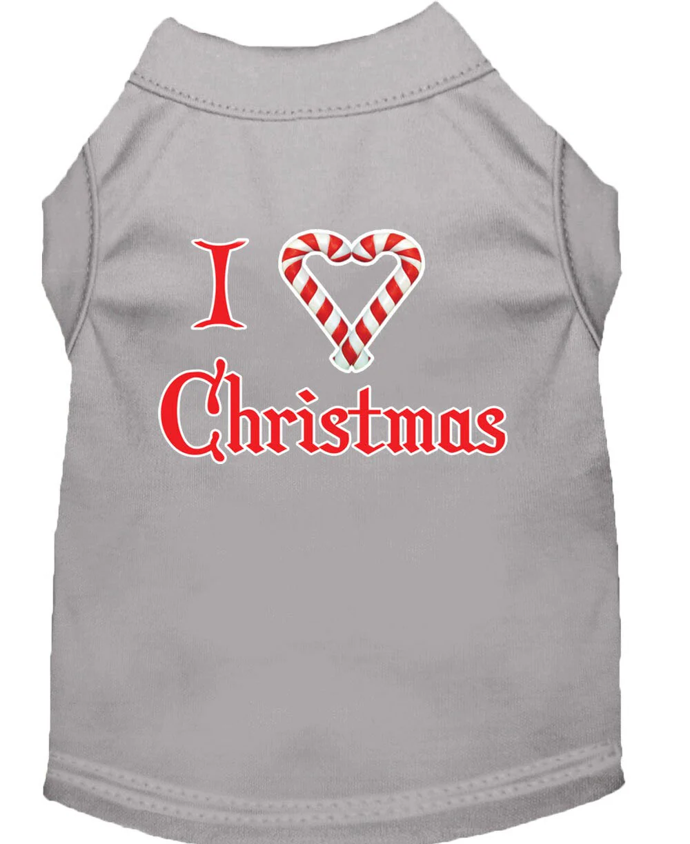 Christmas Screenprinted Dog Shirt, "I Heart Christmas" - Image 3
