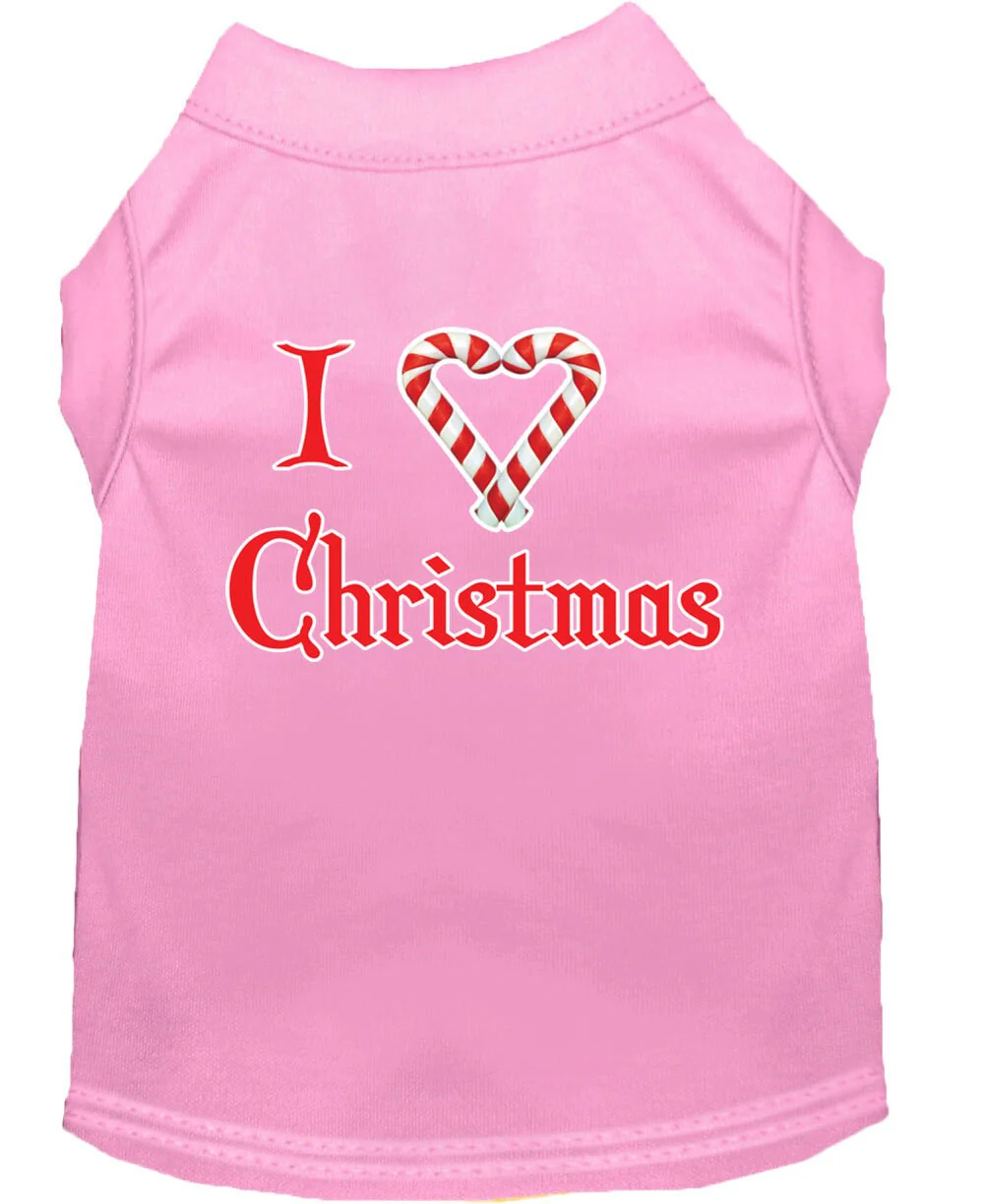 Christmas Screenprinted Dog Shirt, "I Heart Christmas" - Image 4