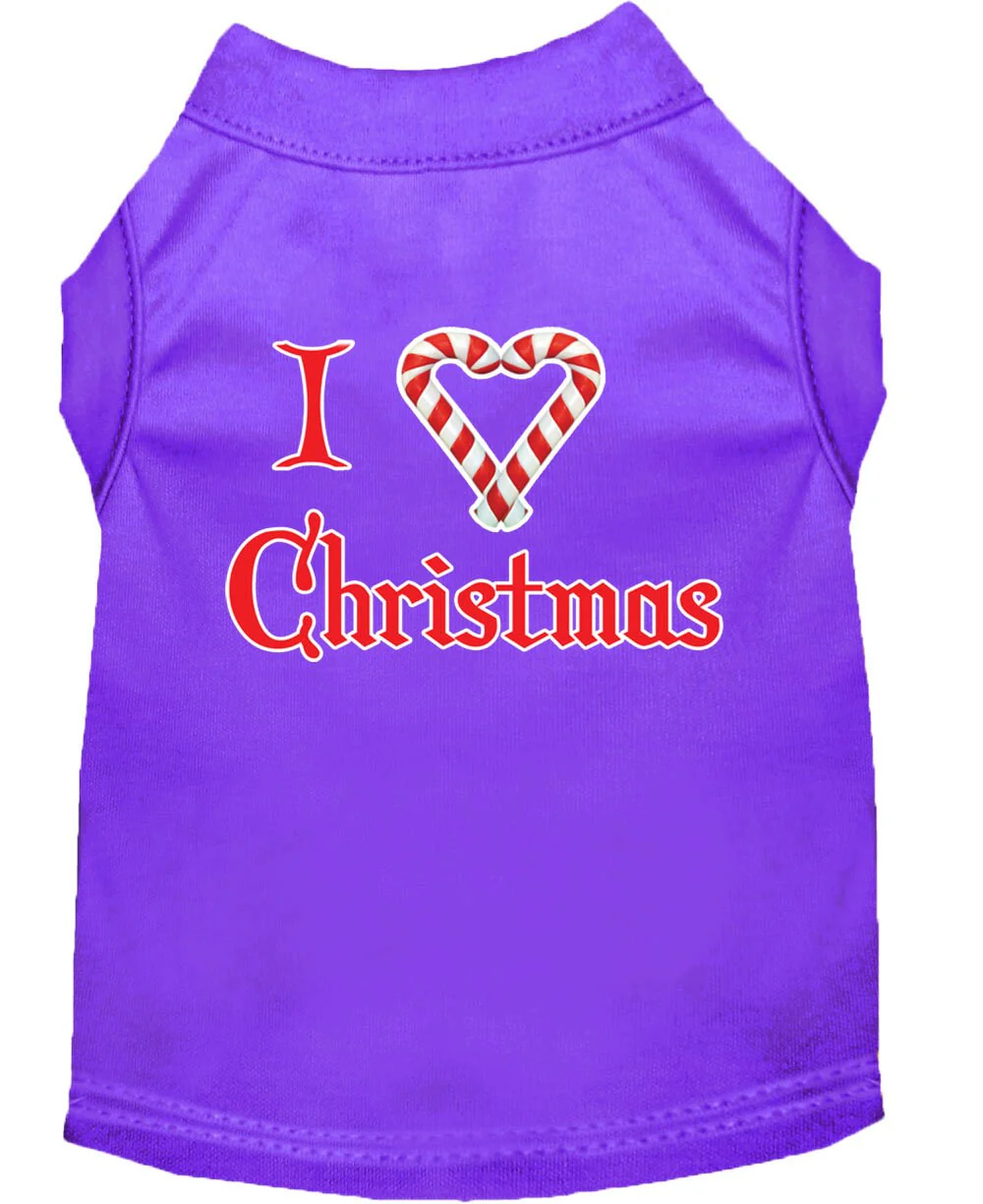 Christmas Screenprinted Dog Shirt, "I Heart Christmas" - Image 5
