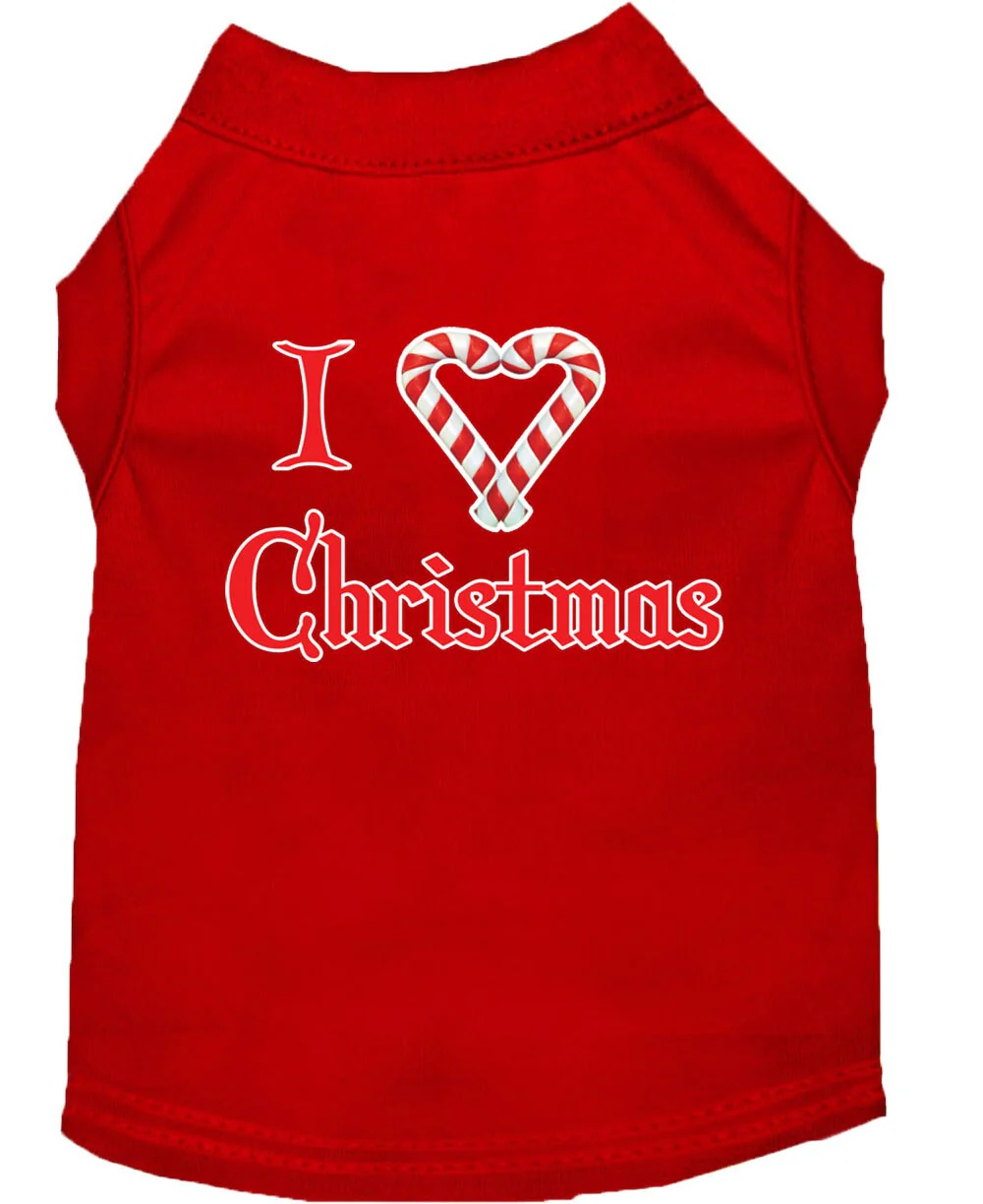 Christmas Screenprinted Dog Shirt, "I Heart Christmas" - Image 6