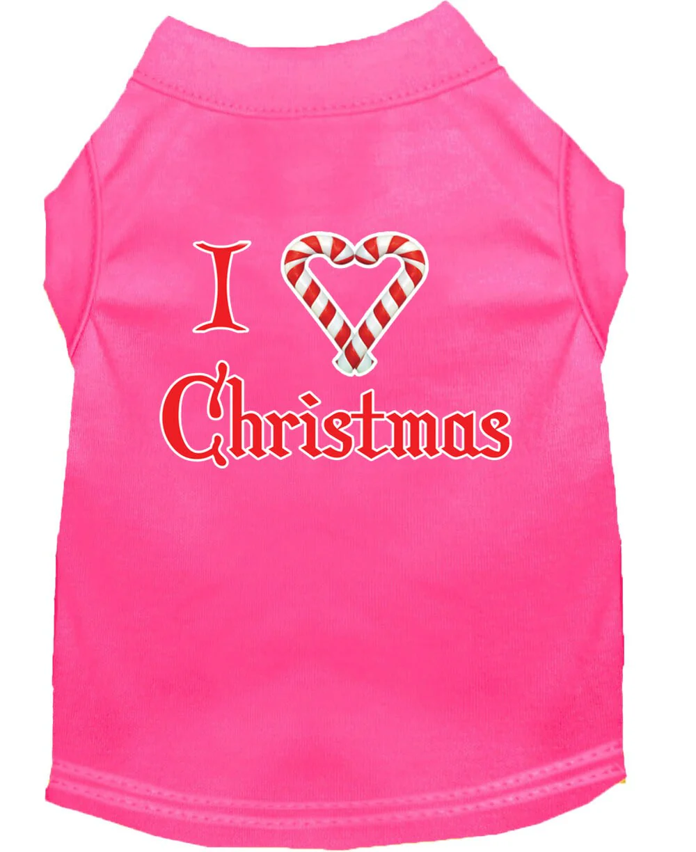 Christmas Screenprinted Dog Shirt, "I Heart Christmas" - Image 9