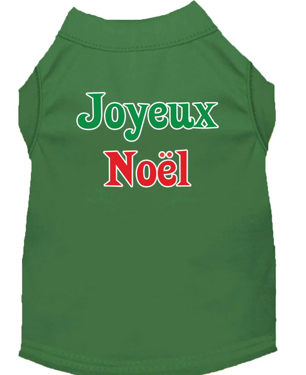 Christmas Screenprinted Dog Shirt, "Joyeux Noel" - Image 3