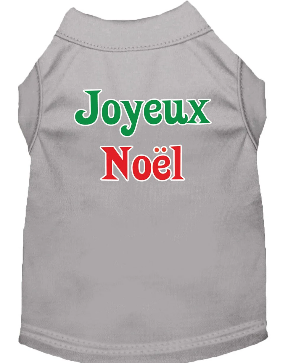 Christmas Screenprinted Dog Shirt, "Joyeux Noel" - Image 4
