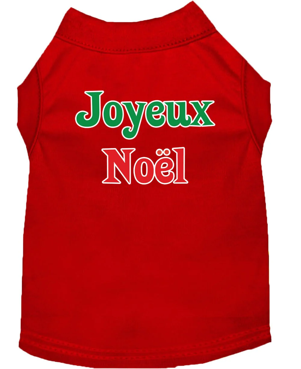 Christmas Screenprinted Dog Shirt, "Joyeux Noel" - Image 6
