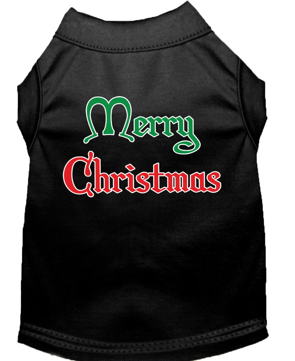 Christmas Screenprinted Dog Shirt, "Merry Christmas" - Image 10