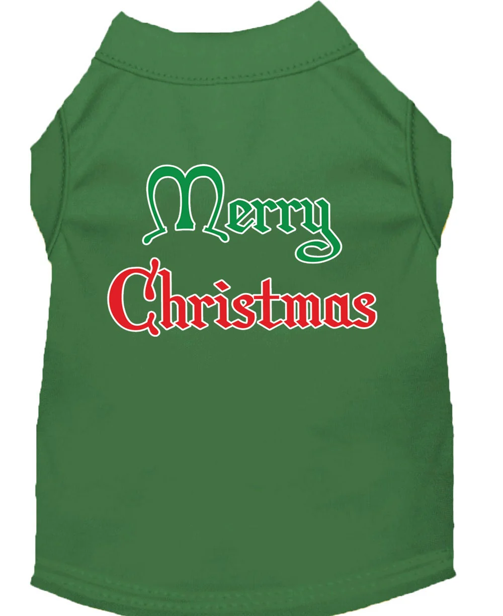 Christmas Screenprinted Dog Shirt, "Merry Christmas" - Image 3