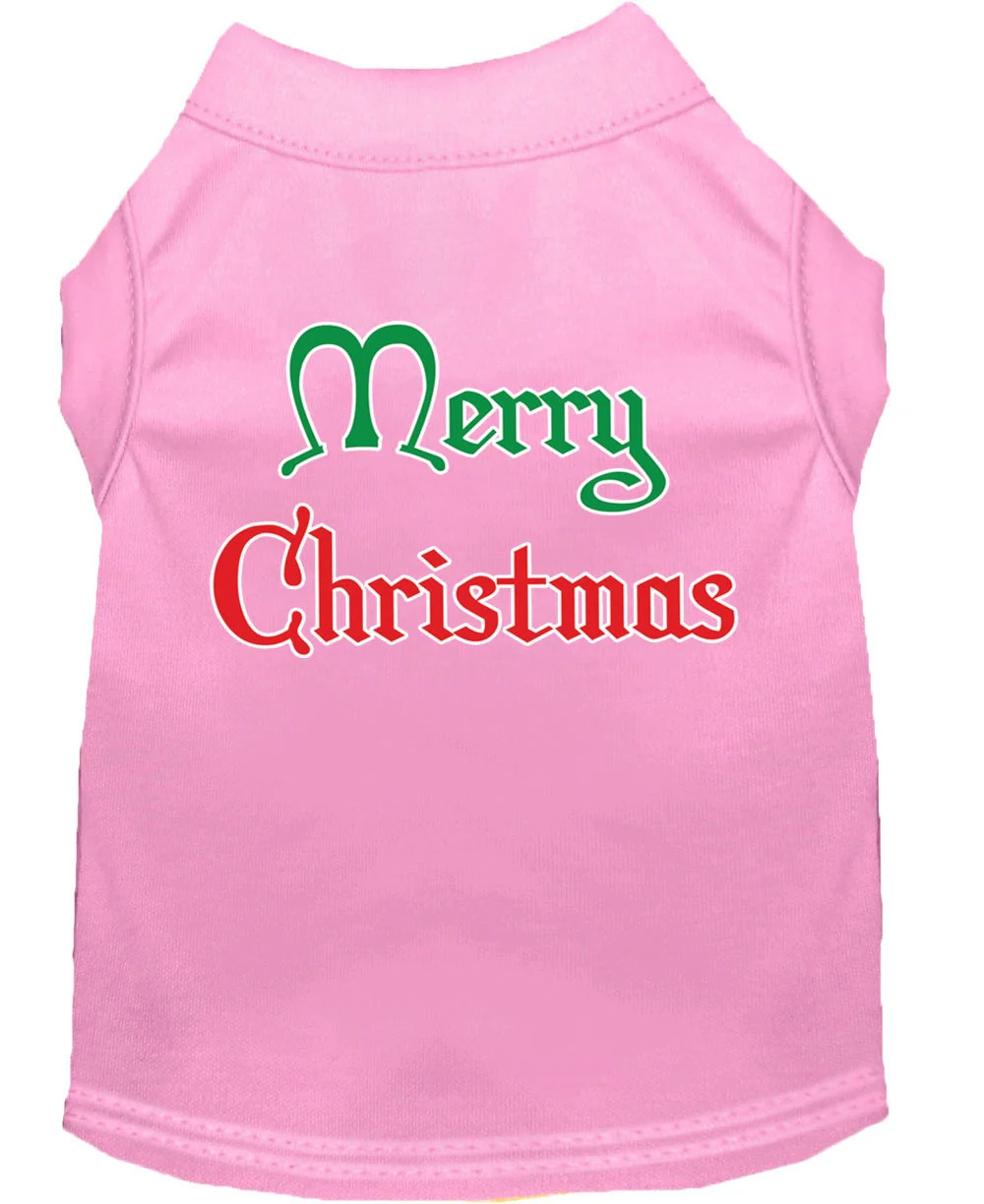 Christmas Screenprinted Dog Shirt, "Merry Christmas" - Image 5