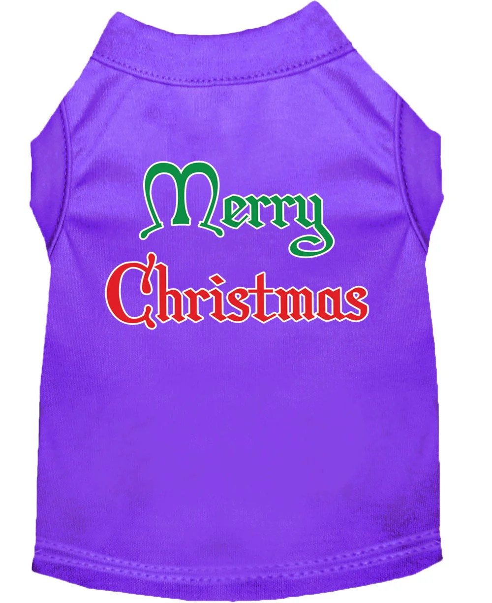 Christmas Screenprinted Dog Shirt, "Merry Christmas" - Image 6
