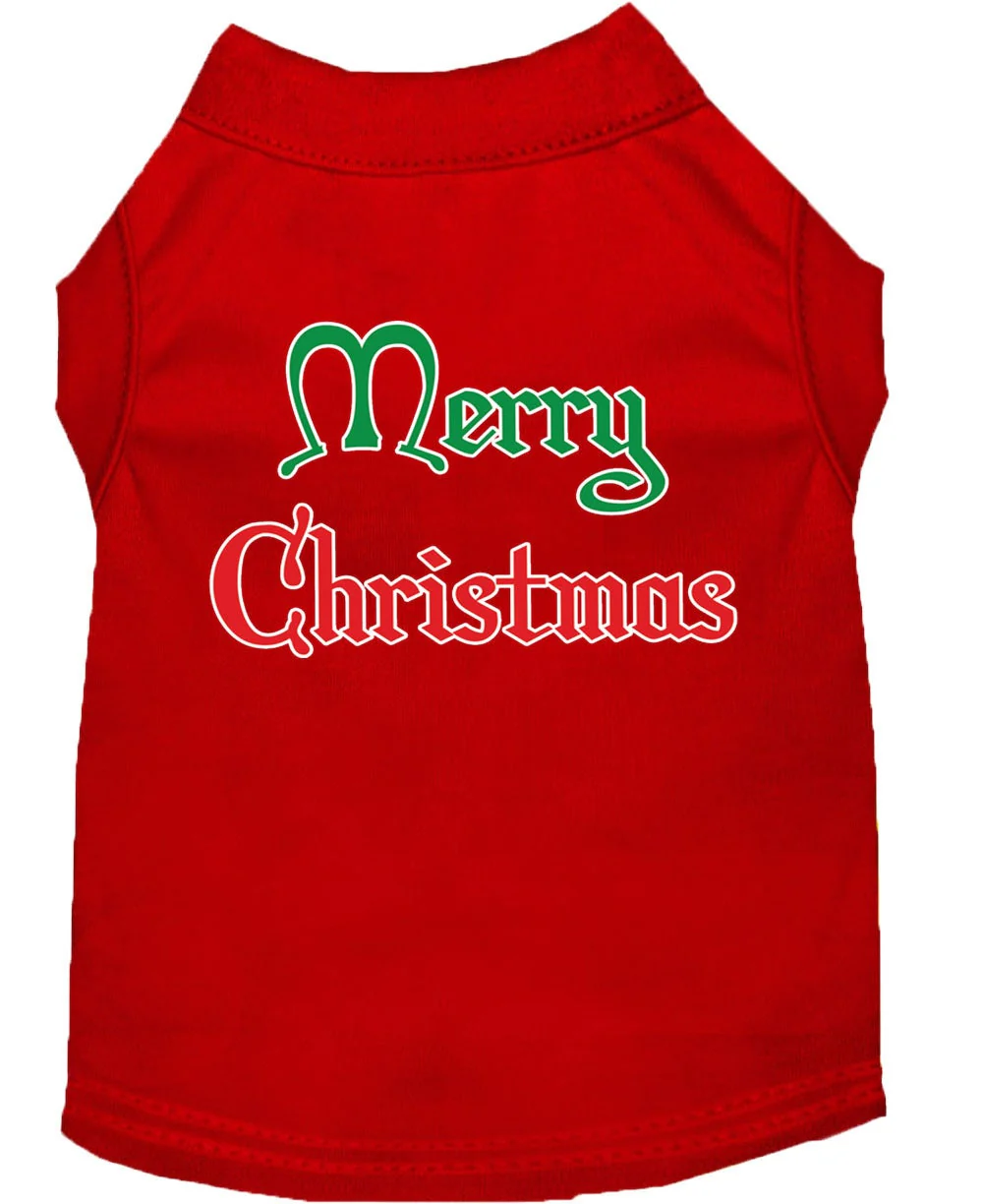 Christmas Screenprinted Dog Shirt, "Merry Christmas" - Image 7