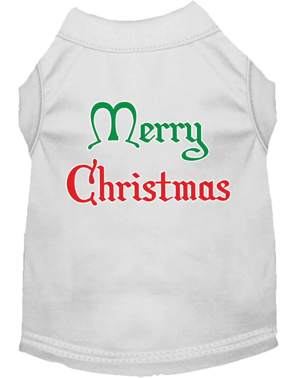 Christmas Screenprinted Dog Shirt, "Merry Christmas" - Image 8