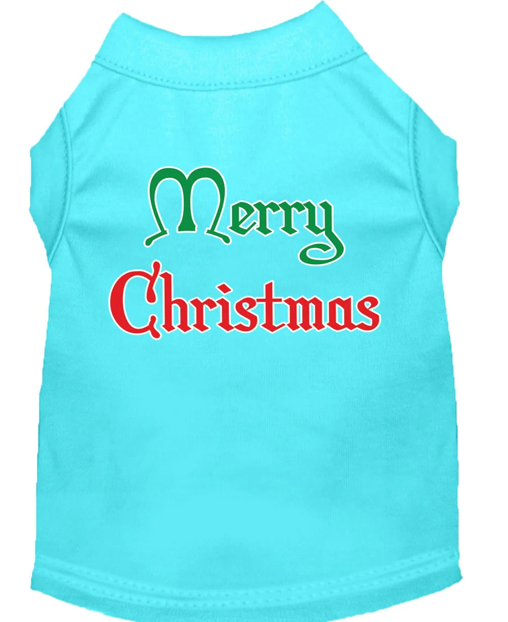 Christmas Screenprinted Dog Shirt, "Merry Christmas" - Image 9