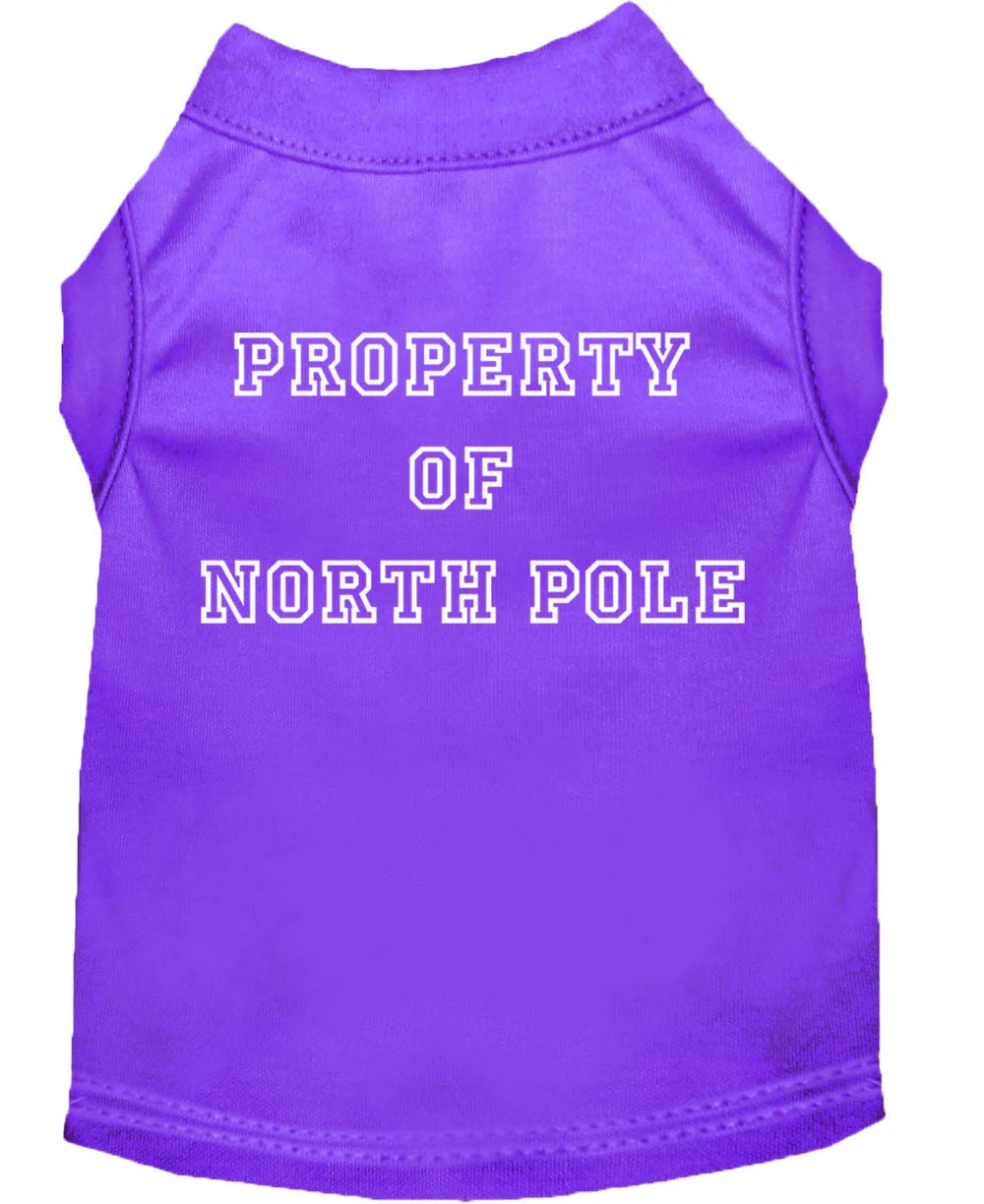 Christmas Screenprinted Dog Shirt, "Property Of North Pole" - Image 10