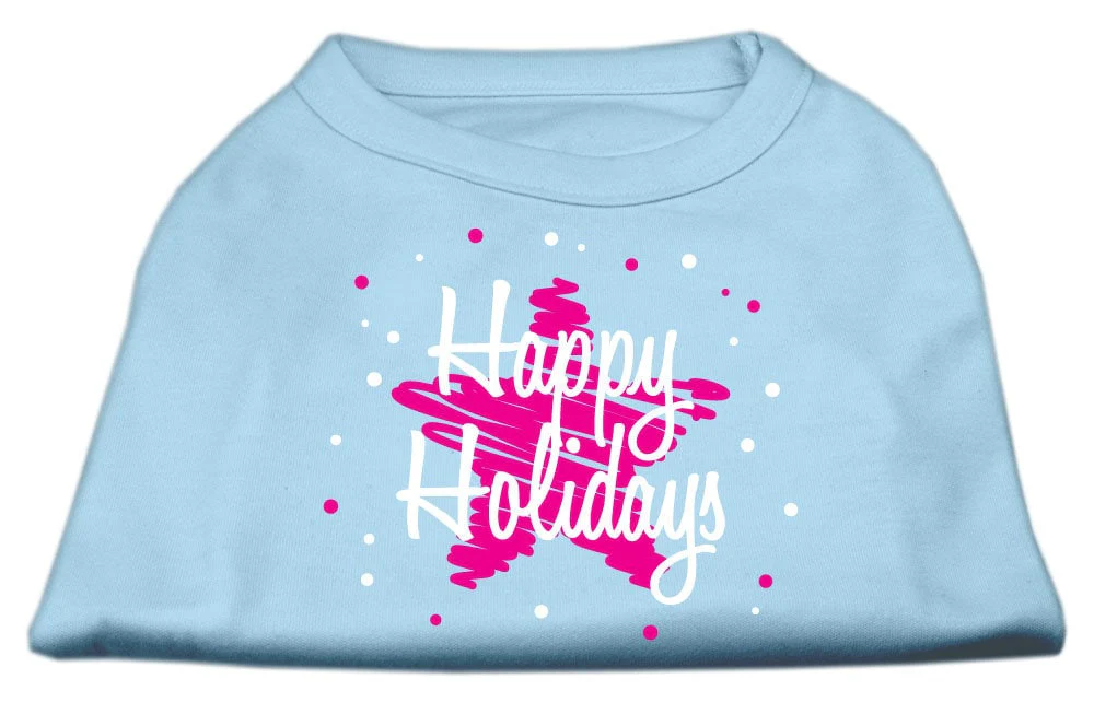 Christmas Screenprinted Dog Shirt, "Scribble Happy Holidays" - Image 10
