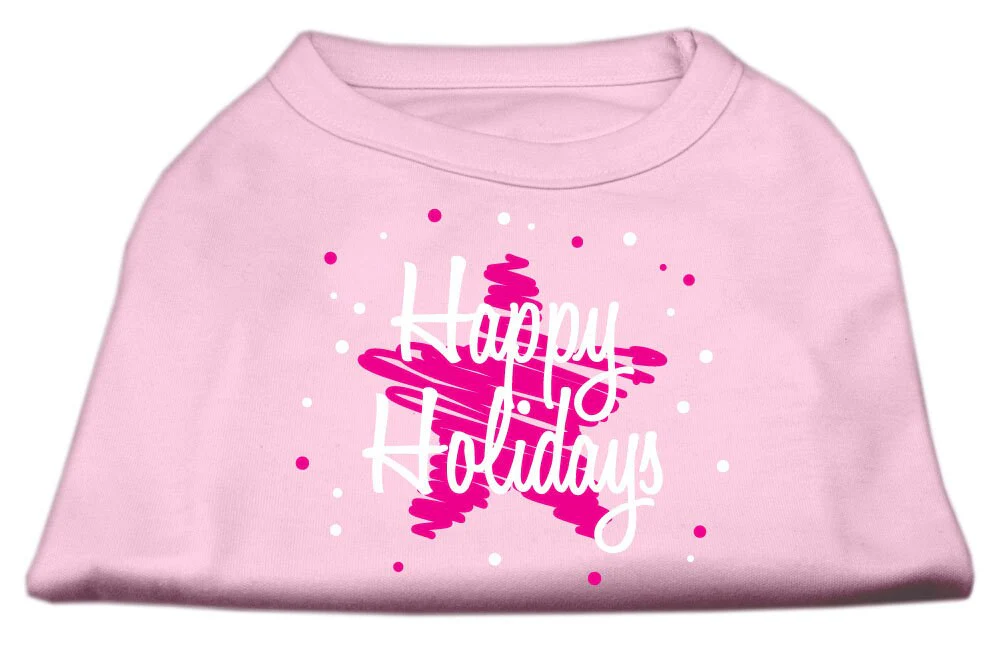 Christmas Screenprinted Dog Shirt, "Scribble Happy Holidays" - Image 5