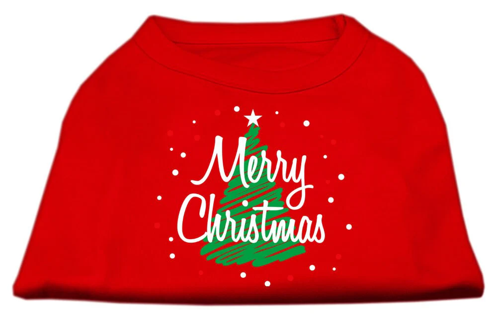 Christmas Screenprinted Dog Shirt, "Scribble Merry Christmas" - Image 3