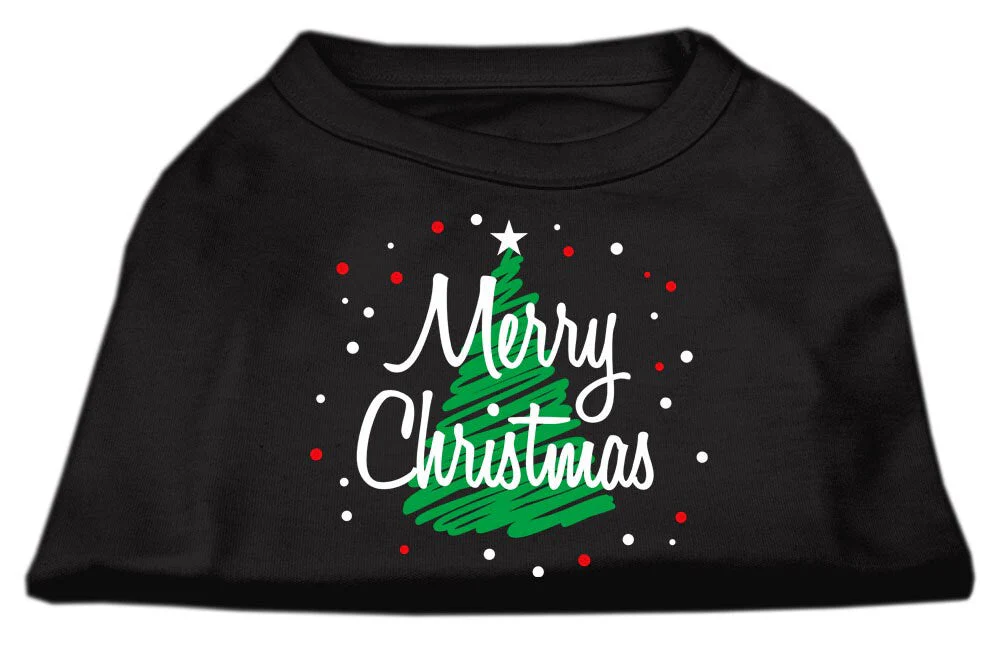 Christmas Screenprinted Dog Shirt, "Scribble Merry Christmas" - Image 4