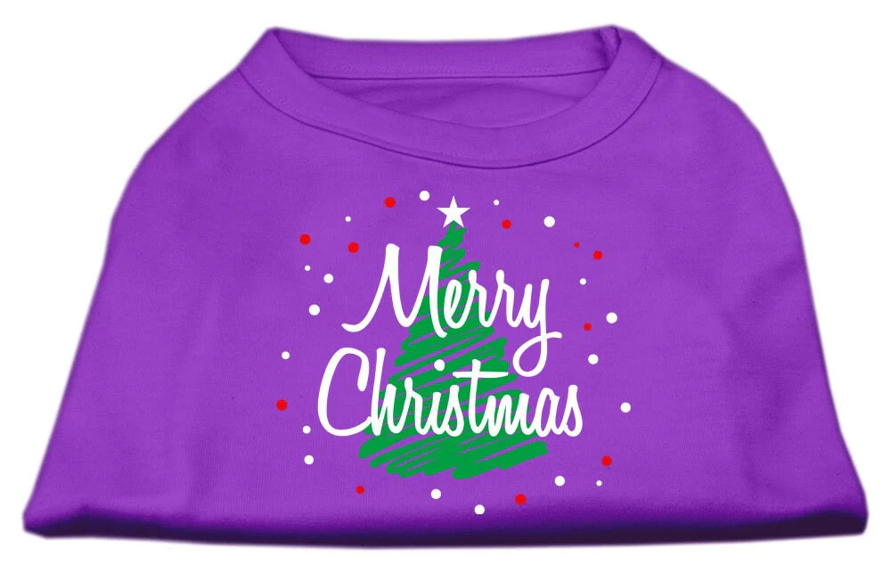 Christmas Screenprinted Dog Shirt, "Scribble Merry Christmas" - Image 5