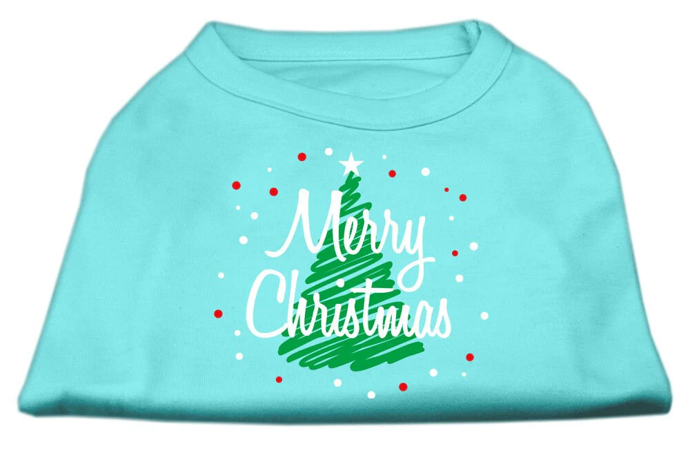 Christmas Screenprinted Dog Shirt, "Scribble Merry Christmas" - Image 6