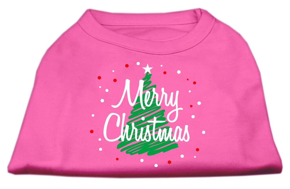 Christmas Screenprinted Dog Shirt, "Scribble Merry Christmas" - Image 7
